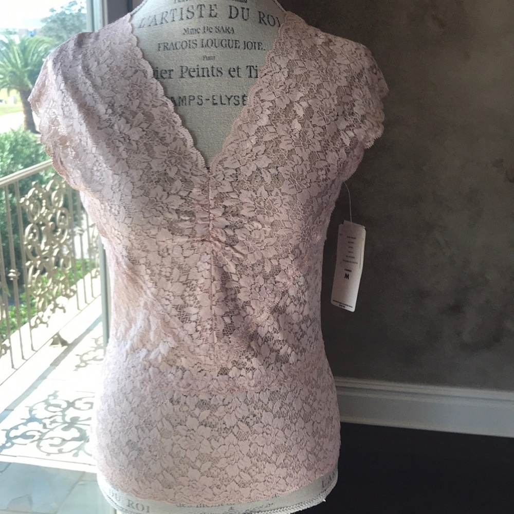 Bandolino Lace Top SZ M BLUSH